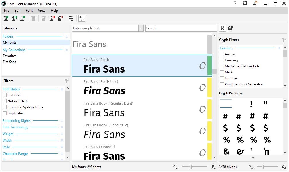 After you find the clipart or bitmap you need, you can add it to your project. Corel Font Manager Corel Font Manager lets you easily handle, organize, and explore your typeface and font collections.