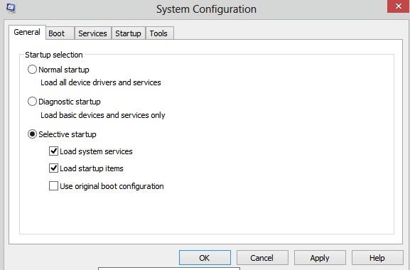 To check this, click Start and in the Search Programs and Files field, enter msconfig.