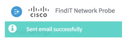 Step 13. If successful, you should see a message below the Cisco logo confirming that the email was sent successfully.