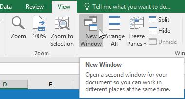 A new window for the workbook will appear. You can now compare di erent worksheets from the same workbook across windows.