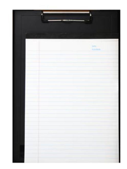 Inserting a notebook To hold a sheet of paper on the Digital Ink Pad+, lift the paper clip