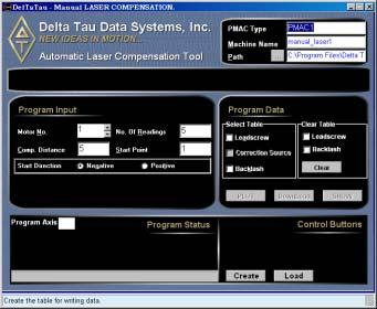 MANUAL LASER COMPENSATION EXECUTION Manual Laser Compensation allows data to be input and plotted manually. Then the compensation table can be created and downloaded.