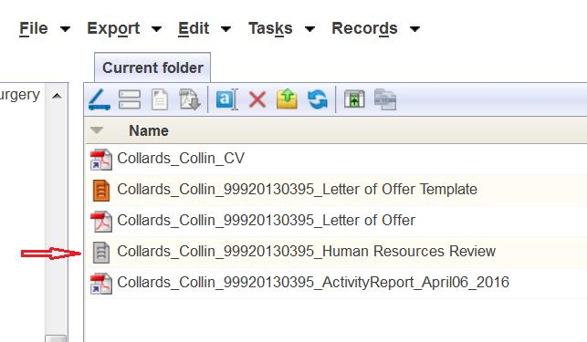 To open it, right-click on the grey template and select metadata from the drop-down list that appears. You may write a department comment in here if necessary.