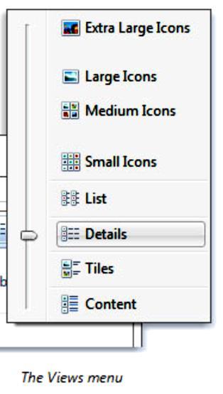 Change thumbnail size and file details You can change the size and appearance of your files and folders by using the Views button located on the toolbar of every open window. 1.