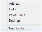 The Links item on the menu refers to the Favourites Bar folder that appears in Internet Explorer.