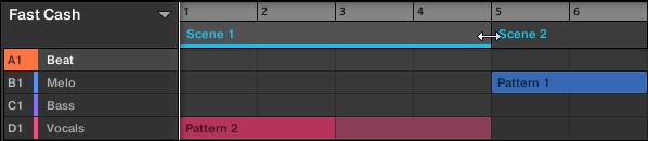 Creating an Arrangement Managing Sections If a Section has been manually shortened, only the visible part of the Pattern within the set length will be audible.