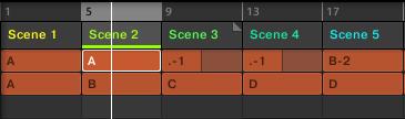 Creating an Arrangement Selecting a Loop Range A duplicate of the Section slot is inserted to the right, it contains the same properties and content (Scene).