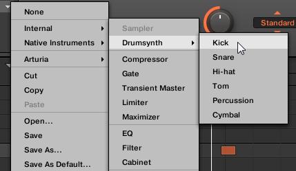 Building Your Own Drum Kit Customizing Your Drum Kit 6. Click the Kick entry to load it into the Plug-in List. The Kick Plug-in is now loaded and is ready to be tweaked. 4.2.