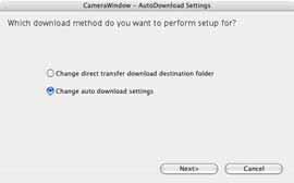 Downloading Images Automatically Computer Operations (1/3) Starting Auto Downloading 1. Click [Starts to download images] in the Camera Control Window.