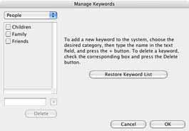 Assigning Keywords (2/2) Other Ways to Assign Keywords 2. Add, delete or restore keywords.