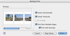 Select an image in the Browser Area for printing. Printing starts. Position setting Sets the overlap for binding. 2.