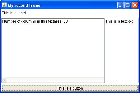 Borderlayout When an element is added, the location of