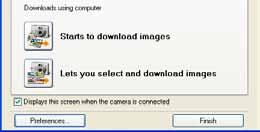 1. Click [Lets you select and download images] in the Camera Control Window. Sound files recorded with the camera's Sound Recorder feature differ from the sounds attached to images.
