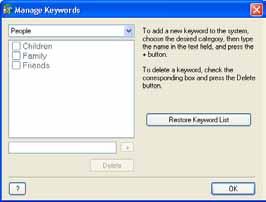 Assigning Keywords (2/2) Other Ways to Assign Keywords Menu Method Select an image in the Browser Area, click the [Tools] menu and select [View/Modify Keywords].