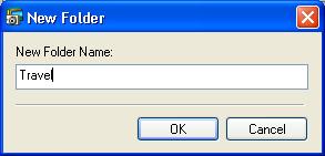 Creating Folders This section explains how to create a new folder within an existing one. Creating Folders 3. Type a name for the new folder and click [OK]. You have created a new folder. 1.