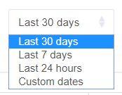 the last 24 hours Show reviews from between the dates you select Filtering by Custom Date 1.