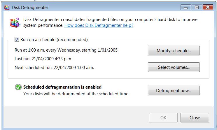 PART TWO - HARD DRIVE HOUSEKEEPING (Cont d) TASK DEFRAGMENT THE HARD DRIVE Disk defragmentation describes the process of consolidating fragmented files on your computer's hard disk.