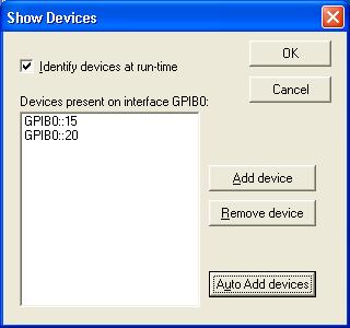 GPIB Driver Installation 8 Review the results, then click OK. The new devices were found if auto configuration succeeds. GPIB0::20 represents identification of the MSD (default address 20).