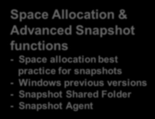 Space Allocation & Advanced Snapshot functions - Space allocation best practice