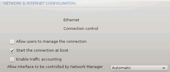 Select Manual configuration Info : While it is possible to let this interface in bootp/dhcp mode, we