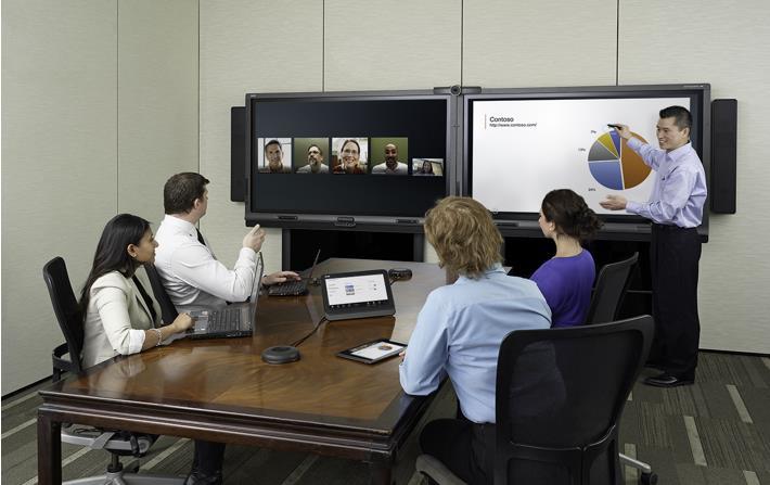 Familiar Lync Meeting experience extended to the conference room Easy to setup, join and manage