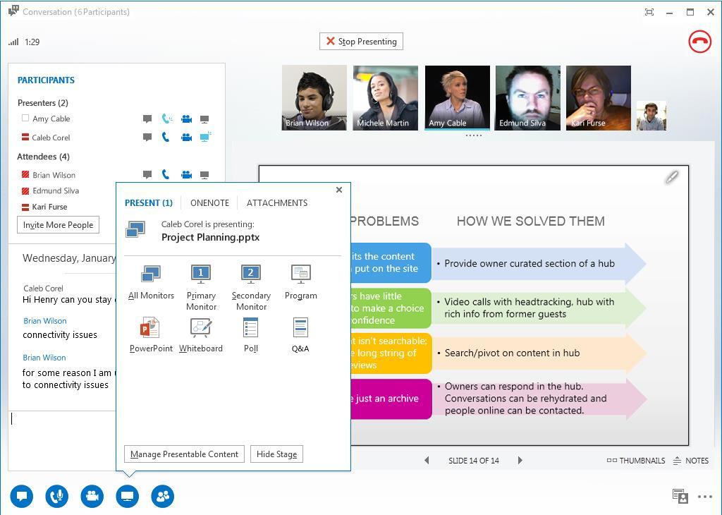Facilitate a structured Q&A session during a Lync