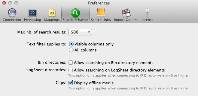3. To include in the search the subdirectories of the bin directory, select the option Allow searching on Bin directory elements: 4.
