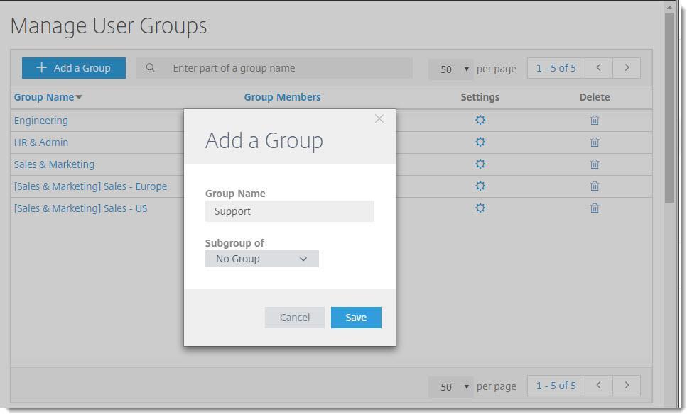Set up user groups in the Admin Center You can optionally set up groups for your users, and assign users to these groups when you add users to your account. Users can belong to only one group.