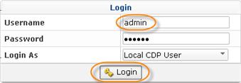 However, in order to set permissions for Console users, you need to log in as a CDP user. Select "Local CDP User" from the menu. 2.