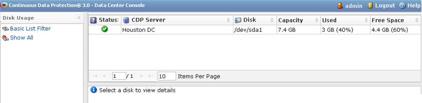 See Using Data Center Console Dashboard for more information about the different Disk statuses.