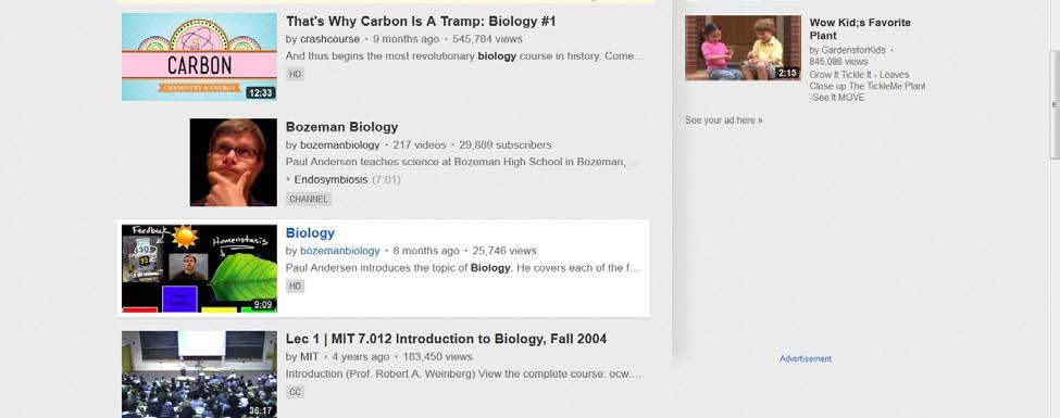 video that you want For example here are a bunch of biology