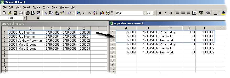 Imports & Exports The Appraisal Assessment spreadsheet must contain the Employee Number (exactly as it is in WBS AND as it is in the previous appraisal history import.