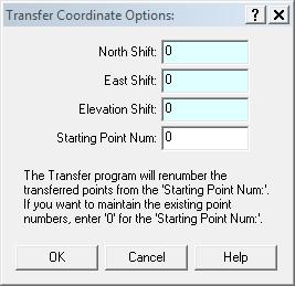 You can renumber your points if there are conflicting point IDs in the destination project. Or you can retain the existing point IDs by setting the "Starting Point Num:" as zero.