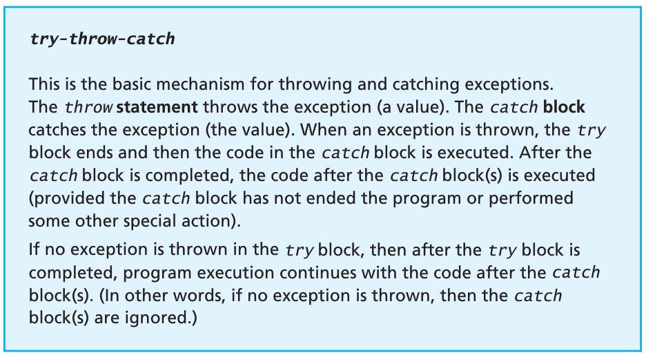 Note: If no exception is thrown in the try block, then once the try block code is completed, program execution continues