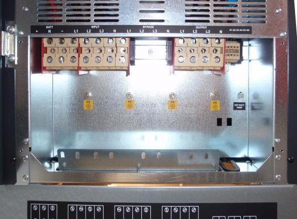 INPUT AND OUTPUT In/outlet terminals are placed in the front bottom under the switch isolators of the apparatus.