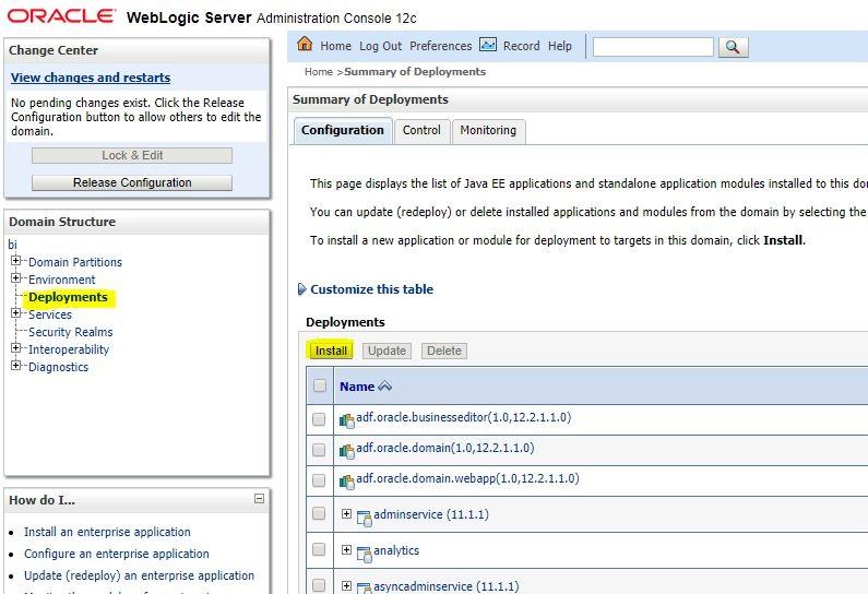 Appendix B: RPD/Catalog Deployment, D3 and Map Configuration for OBIEE12c This chapter describes the following: Deploying D3 on OBIEE 12c Server Launching OBIEE from OFSAA Deploying D3 on OBIEE 12c