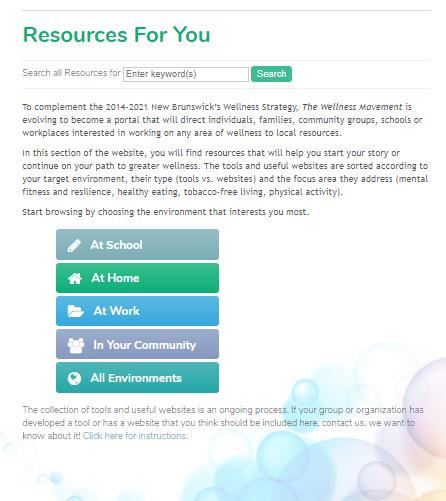 Page 6 of 10 Website 4 - Wellness Movement Resources - http://www.wellnessnb.