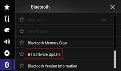 Part 2: Updating Bluetooth software Procedure: Use the same update file with firmware update on unit. 1.