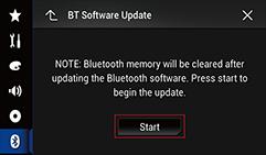 Touch [Start] The data transfer screen is displayed. Follow the on-screen instructions to finish updating the Bluetooth software.