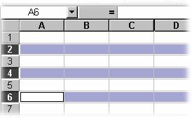 To select a range of non-adjacent rows 1. Click the row heading number of the first row that you wish to select. 2. Position the mouse button at another row heading of a row that you wish to select.