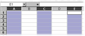 To select a range of non-adjacent columns 1. Click the column heading number of the first column that you wish to select. 2.