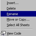 Day : Date : Objects : Renaming, Deleting and duplicating worksheet in Excel program. Subject : * To rename a worksheet tab 1. Right click on the worksheet tab that you wish to rename. 2.