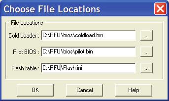 In the Choose File Locations window, fill in the fields with Cold Loader as