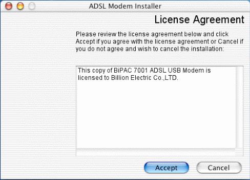 The License Agreement screen will appear,
