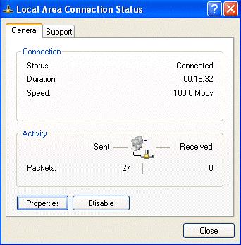 In the Control Panel, double-click on Network Connections, and Double-click Local Area