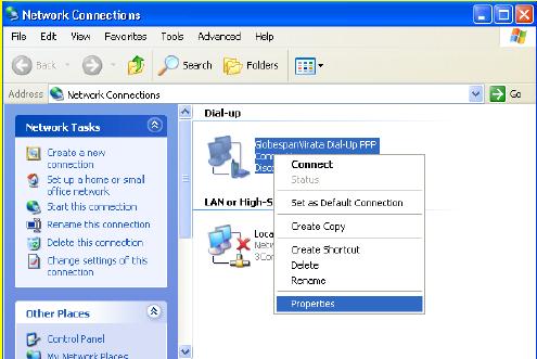 3.3 Configuring the Network Properties--- WAN Adapter 3.3.1 Configuring PC in Windows XP 1. Go to Start / Settings / Control Panel.
