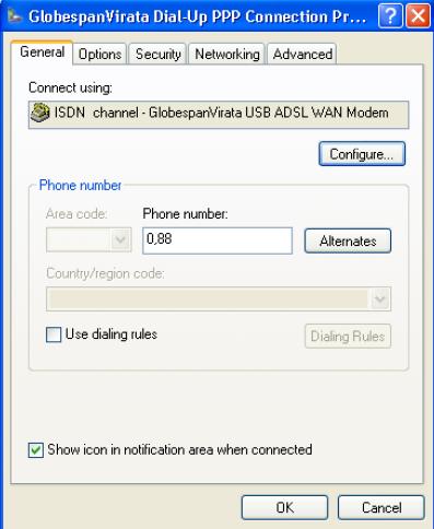 4. From the Networking tab of the USB ADSL Properties