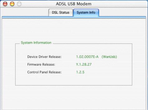 4.4.2 Development Mode Development Mode is intended for OEM only. When in this mode, the Control Panel display Modem configuration information and advanced statistics about the modem. 1.