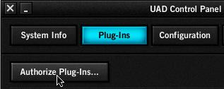 4. Click the Authorize Plug-Ins button in the Plug-Ins panel.