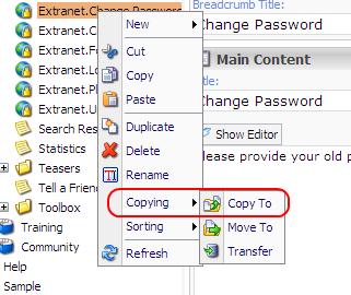 5.1.3 Via the Right-Click Menu You may access the Copy and Paste clipboard commands via the menu available upon right clicking the item (see below).